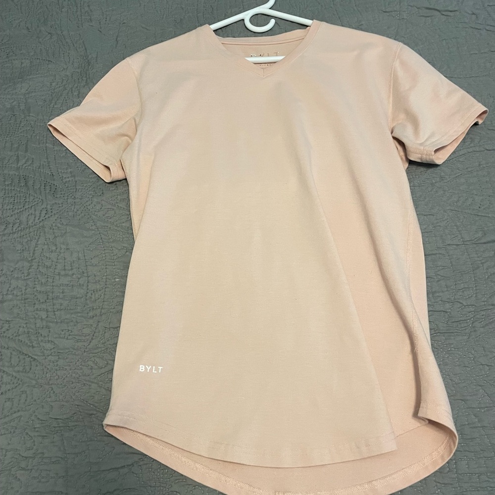 BYLT men’s shirt- size small- salmon colored